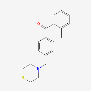 molecular formula C19H21NOS B1613870 2-甲基-4'-硫代吗啉甲基二苯甲酮 CAS No. 898782-22-4