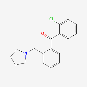 molecular formula C18H18ClNO B1613877 2-Chloro-2'-pyrrolidinomethyl benzophenone CAS No. 898774-75-9