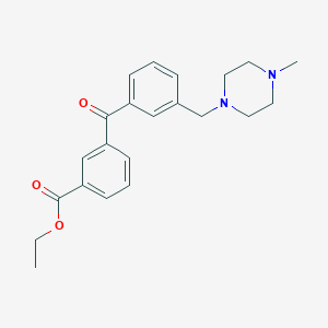 molecular formula C22H26N2O3 B1613883 3-[3-[(4-甲基哌嗪-1-基)甲基]苯甲酰基]苯甲酸乙酯 CAS No. 898788-50-6