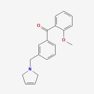 molecular formula C19H19NO2 B1613886 (3-((2,5-ジヒドロ-1H-ピロール-1-イル)メチル)フェニル)(2-メトキシフェニル)メタノン CAS No. 898789-65-6