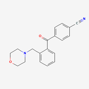molecular formula C19H18N2O2 B1613888 4'-Cyano-2-morpholinomethylbenzophenone CAS No. 898750-11-3