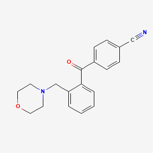 molecular formula C19H18N2O2 B1613888 4'-Cyano-2-morpholinomethyl benzophenone CAS No. 898750-11-3