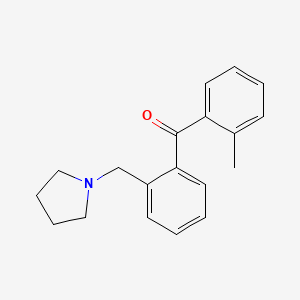 molecular formula C19H21NO B1613891 2-Methyl-2'-pyrrolidinomethyl benzophenone CAS No. 898774-02-2