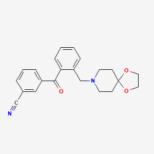 molecular formula C22H22N2O3 B1613892 3'-氰基-2-[8-(1,4-二氧杂-8-氮杂螺[4.5]癸基)甲基]二苯甲酮 CAS No. 898755-85-6