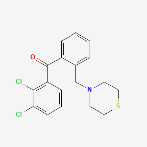 molecular formula C18H17Cl2NOS B1613898 2,3-二氯-2'-硫代吗啉甲基二苯甲酮 CAS No. 898782-26-8