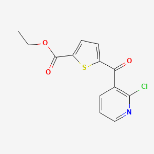 molecular formula C13H10ClNO3S B1613923 2-Chloro-3-(5-ethoxycarbonyl-2-thenoyl)pyridine CAS No. 890100-49-9