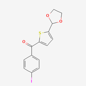 molecular formula C14H11IO3S B1613927 5-(1,3-Dioxolan-2-YL)-2-(4-iodobenzoyl)thiophene CAS No. 898778-16-0