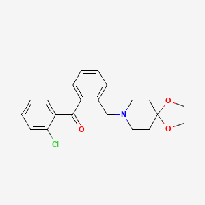 molecular formula C21H22ClNO3 B1613943 2-Chloro-2'-[8-(1,4-dioxa-8-azaspiro[4.5]decyl)methyl]benzophenone CAS No. 898756-22-4