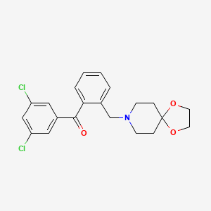 molecular formula C21H21Cl2NO3 B1613945 3,5-Dichloro-2'-[8-(1,4-dioxa-8-azaspiro[4.5]decyl)methyl]benzophenone CAS No. 898756-60-0