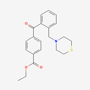 molecular formula C21H23NO3S B1613947 4'-羧乙氧基-2-硫代吗啉甲基二苯甲酮 CAS No. 898781-64-1