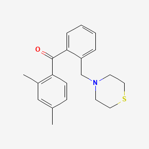 molecular formula C20H23NOS B1613948 2,4-Dimethyl-2'-thiomorpholinomethyl benzophenone CAS No. 898781-84-5