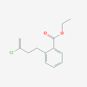 molecular formula C13H15ClO2 B1613970 4-(2-羧乙氧基苯基)-2-氯-1-丁烯 CAS No. 731772-79-5
