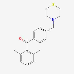 molecular formula C20H23NOS B1613975 2,6-Dimethyl-4'-thiomorpholinomethyl benzophenone CAS No. 898782-77-9