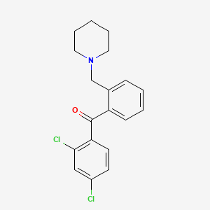 molecular formula C19H19Cl2NO B1613983 2,4-Dichloro-2'-piperidinomethyl benzophenone CAS No. 898773-67-6