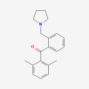 molecular formula C20H23NO B1613984 2,6-Dimethyl-2'-pyrrolidinomethyl benzophenone CAS No. 898774-63-5