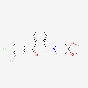 molecular formula C21H21Cl2NO3 B1613986 3,4-Dichloro-2'-[8-(1,4-dioxa-8-azaspiro[4.5]decyl)methyl]benzophenone CAS No. 898756-57-5