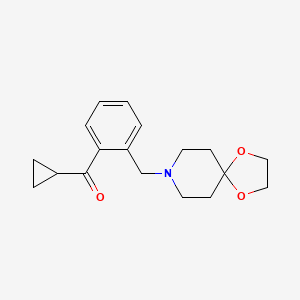 Cyclopropyl 2-[8-(1,4-dioxa-8-azaspiro[4.5]decyl)methyl]phenyl ketone