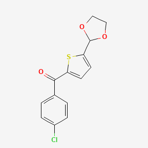 molecular formula C14H11ClO3S B1613995 2-(4-Chlororobenzoyl)-5-(1,3-Dioxolan-2-yl)thiophene CAS No. 898773-50-7