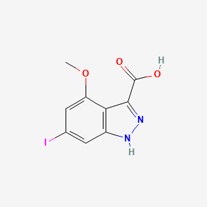 molecular formula C9H7IN2O3 B1614006 6-iodo-4-methoxy-1H-indazole-3-carboxylic acid CAS No. 885523-26-2
