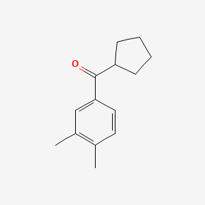 molecular formula C14H18O B1614013 环戊基3,4-二甲基苯基酮 CAS No. 898791-54-3