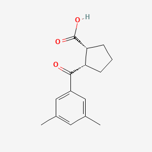 molecular formula C15H18O3 B1614016 cis-2-(3,5-Dimethylbenzoyl)cyclopentane-1-carboxylic acid CAS No. 733740-22-2