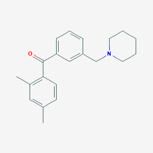 molecular formula C21H25NO B1614037 2,4-Dimethyl-3'-piperidinomethyl benzophenone CAS No. 898793-11-8
