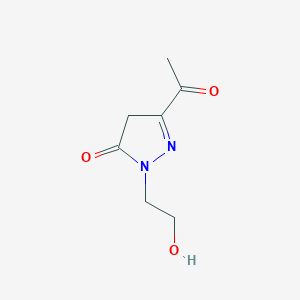 molecular formula C7H10N2O3 B161404 3-Acetyl-1-(2-hydroxyethyl)-1H-pyrazol-5(4H)-one CAS No. 139767-79-6