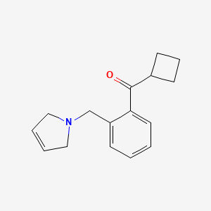 molecular formula C16H19NO B1614044 环丁基 2-(3-吡咯烷基甲基)苯基酮 CAS No. 898763-90-1