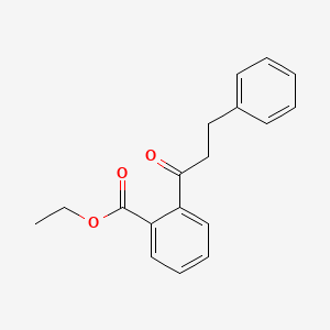 molecular formula C18H18O3 B1614046 2'-碳乙氧基-3-苯基丙基苯甲酮 CAS No. 898764-10-8