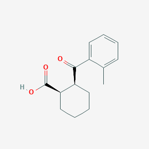 molecular formula C15H18O3 B1614076 cis-2-(2-Methylbenzoyl)cyclohexane-1-carboxylic acid CAS No. 733742-59-1