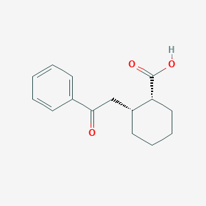 molecular formula C15H18O3 B1614077 cis-2-(2-Oxo-2-phenylethyl)cyclohexane-1-carboxylic acid CAS No. 736136-28-0