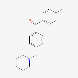 molecular formula C20H23NO B1614085 4-Methyl-4'-piperidinomethyl benzophenone CAS No. 898770-97-3