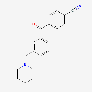 molecular formula C20H20N2O B1614095 4'-Cyano-3-piperidinomethyl benzophenone CAS No. 898792-72-8