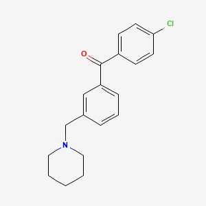 molecular formula C19H20ClNO B1614096 4'-氯-3-哌啶甲基二苯甲酮 CAS No. 898792-99-9