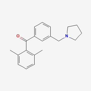 molecular formula C20H23NO B1614098 2,6-Dimethyl-3'-pyrrolidinomethyl benzophenone CAS No. 898770-43-9