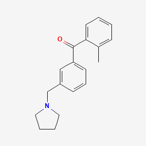molecular formula C19H21NO B1614099 2-Methyl-3'-pyrrolidinomethyl benzophenone CAS No. 898793-91-4