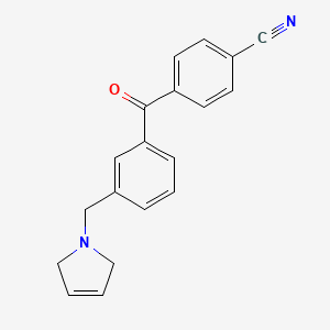molecular formula C19H16N2O B1614103 4-(3-((2,5-Dihydro-1H-pyrrol-1-yl)methyl)benzoyl)benzonitrile CAS No. 898789-78-1