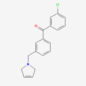 molecular formula C18H16ClNO B1614104 (3-氯苯基)(3-((2,5-二氢-1H-吡咯-1-基)甲基)苯基)甲苯酮 CAS No. 898790-01-7
