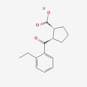 molecular formula C15H18O3 B1614144 cis-2-(2-Ethylbenzoyl)cyclopentane-1-carboxylic acid CAS No. 733740-11-9