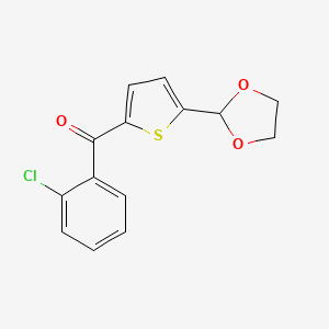 molecular formula C14H11ClO3S B1614151 2-(2-氯苯甲酰基)-5-(1,3-二氧戊环-2-基)噻吩 CAS No. 898773-44-9