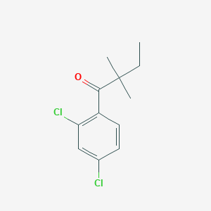 molecular formula C12H14Cl2O B1614159 2',4'-Dichloro-2,2-dimethylbutyrophenone CAS No. 898765-94-1