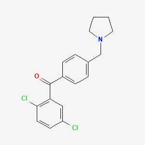 molecular formula C18H17Cl2NO B1614166 2,5-Dichloro-4'-pyrrolidinomethyl benzophenone CAS No. 898776-83-5