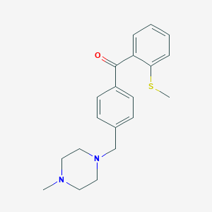 molecular formula C20H24N2OS B1614169 4'-(4-Methylpiperazinomethyl)-2-thiomethylbenzophenone CAS No. 898783-55-6