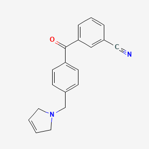 molecular formula C19H16N2O B1614170 3-(4-((2,5-Dihydro-1H-pyrrol-1-yl)methyl)benzoyl)benzonitrile CAS No. 898763-85-4