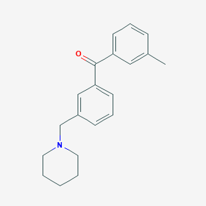 molecular formula C20H23NO B1614172 3-Methyl-3'-piperidinomethyl benzophenone CAS No. 898792-58-0