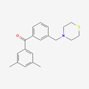 molecular formula C20H23NOS B1614173 3,5-Dimethyl-3'-thiomorpholinomethyl benzophenone CAS No. 898763-25-2