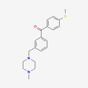 molecular formula C20H24N2OS B1614175 3-(4-Methylpiperazinomethyl)-4'-thiomethylbenzophenone CAS No. 898788-56-2