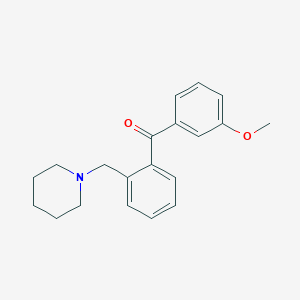 molecular formula C20H23NO2 B1614177 3'-Methoxy-2-piperidinomethyl benzophenone CAS No. 898751-77-4