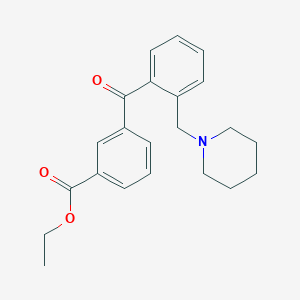 molecular formula C22H25NO3 B1614178 3'-羧乙氧基-2-哌啶甲基苯甲酮 CAS No. 898751-95-6