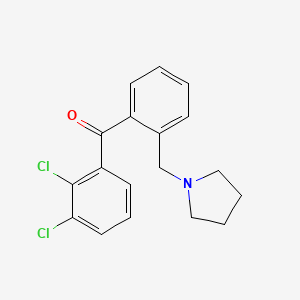 molecular formula C18H17Cl2NO B1614180 2,3-Dichloro-2'-pyrrolidinomethyl benzophenone CAS No. 898774-93-1